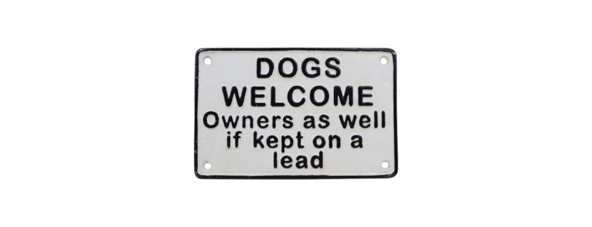 Dogs Welcome Cast Iron Wall Plaque
