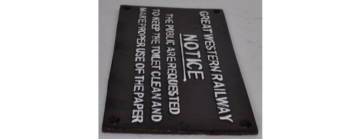 Great Western Railway Notice Sign
