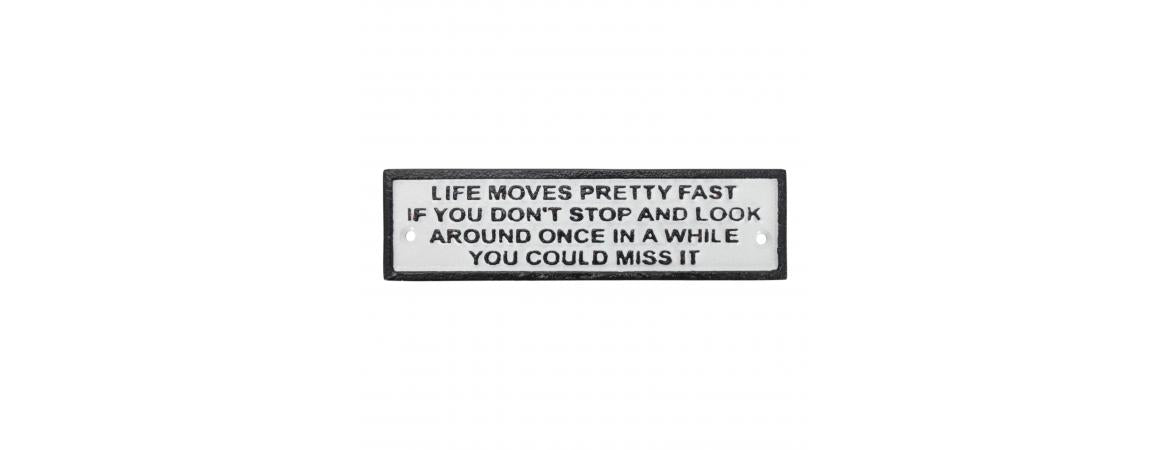 ‘Life Moves Pretty Fast’ Wall Plaque