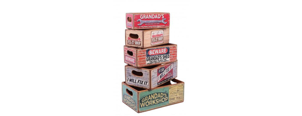 Set of 5 Shellfish Nesting Boxes - Grandad