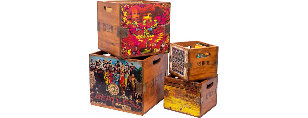 Set of 4 Record Boxes - Classic Album Artwork