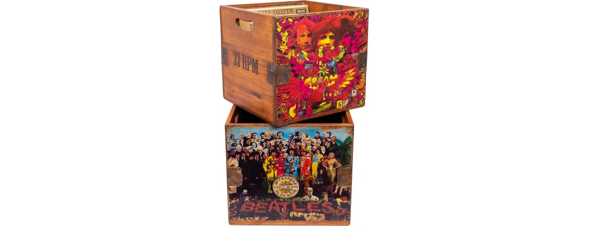 Set of 4 Record Boxes - Classic Album Artwork