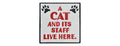 ‘A Cat and Its Staff Live Here’ Wall Plaque