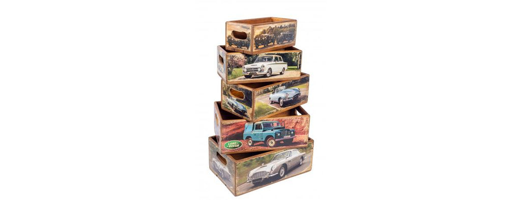 Set of 5 Shellfish Nesting Boxes - Antique Car