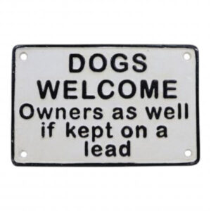 Dogs Welcome Cast Iron Wall Plaque