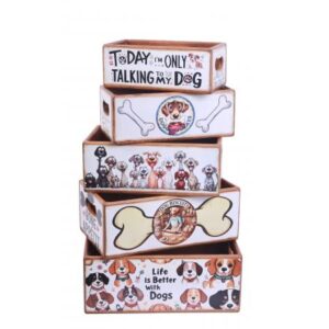 Set of 5 Nesting Boxes - Dogs