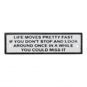 ‘Life Moves Pretty Fast’ Wall Plaque